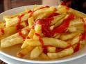 french fries - French fries with chili sauce