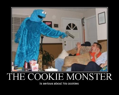 cookie robbery - what if the Cookie Monster was real? would he rob houses for cookies?