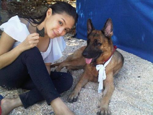 Filipino Dog - This a picture of Heart Evangelista (Filipino Celebrity) and her Filipino Dog named Nikita went swimming.