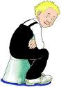 Comic Book, character 'Oor Wullie' - Oor Wullie a Scottish comic cartoon character. Published every Sunday in the Sunday Post newspaper. His trade mark was his dungerees and bucket. Always up to no good. Family friendly reading.