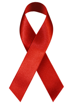 Aids Ribbon - A symbol of both drug prevention and the fight against Aids. Also the symbol of solidarity of people living with HIV+