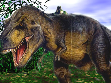 T-Rex - An illustration of a ferocious Tyranosaurus Rex