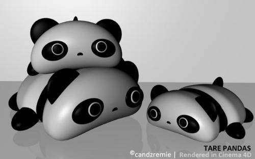 tare panda 3D - this is my original work. tare panda in 3d. modelled and rendered in cinema4d.