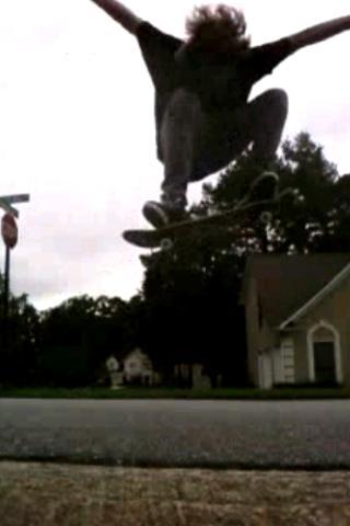 skateboarding ollie - this is me. i was doing an ollie, just on flat ground. pretty cool