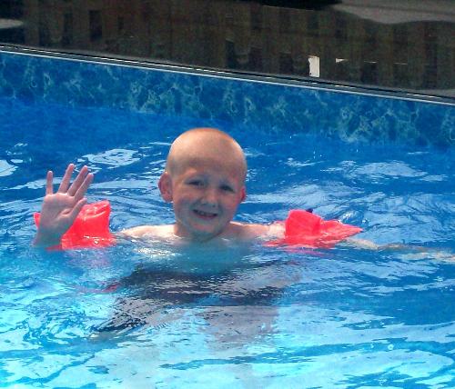 harry in the pool - At last the day that Harry swam!!