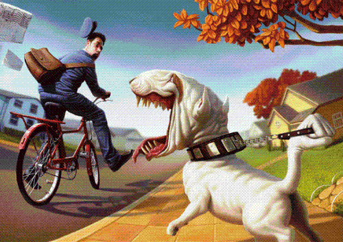 barking dog - dog barking against bike or aginst postman ?
