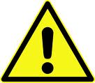 Generic warning symbol. - A generic warning sybol to safeguard all users and to prevent abuse of the system. Always heed a warning sign, no matter where it is in life, it is for your own good.