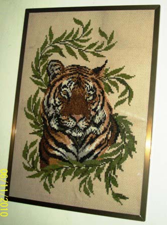 cross stitch - My artwork design is a cross stitch Tiger.