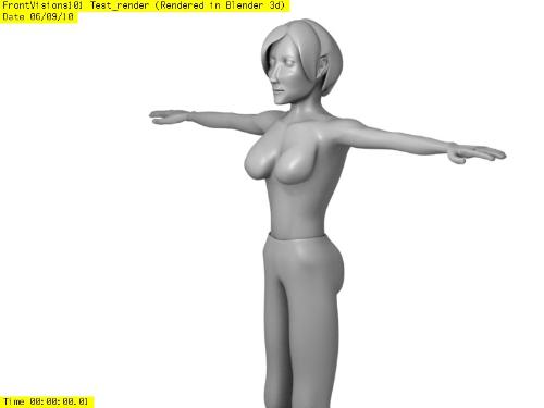 3rd test render (Project Blood) - My third test render from 'Project Blood'.  I've added some pants on her and I have fixed her proportions which was previously messed up because I didn't save the file the last time I tinkered with it.