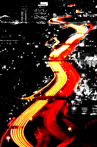 road of lights. - the red lights!