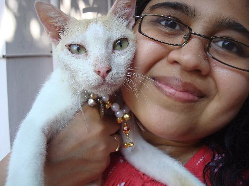 Me and my cute cat - My cat 'Cute' passed away last year . I miss her very much.