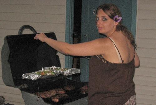 BBQ'ing - My daughter BBQed some steaks and veggies Saturday.