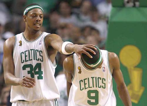 Peirce and rondo - i think that peirce is a good mentor for rondo, being the vetran, and sort of showing the new dog the ropes. Rondo has the potential for greatness, he is going to have a banner by the time hes done in the nba