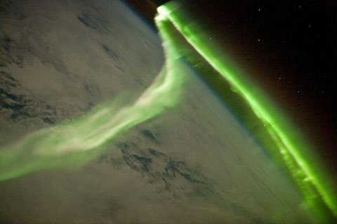Aurora Australis - The Aurora Australis (Southern Lights) photographed from Low Earth Orbit.