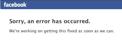 Facebook error - error on facebook