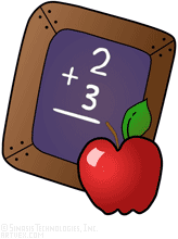 School work - Blackboard and an apple for the teacher!