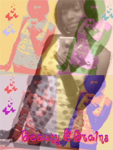 Beauty & Brains - I edited this photo of me using Myspace Editor and the central theme is that Beauty & Brains are a deadly combination!