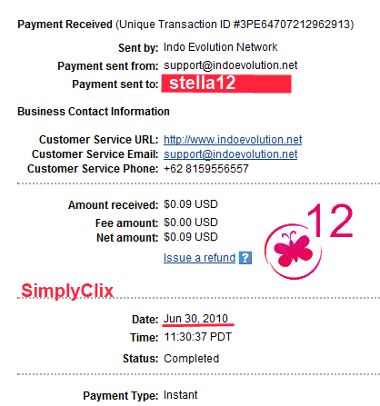 SimplyClix Payment Proof - My first payment 10cents cashout :))