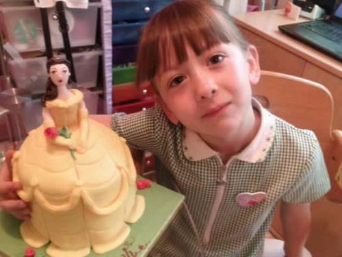 Hannah with one of her cakes - My granddaughter Hannah with her 5th birthday cake