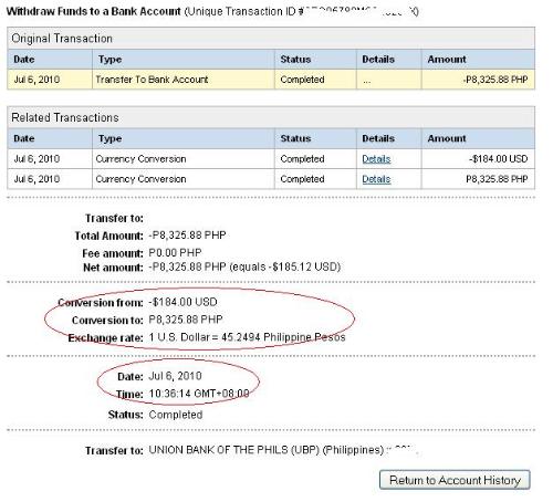 My 1st paypal withdrawal for July from online mone - Im glad to have this money just from the comfort of my home