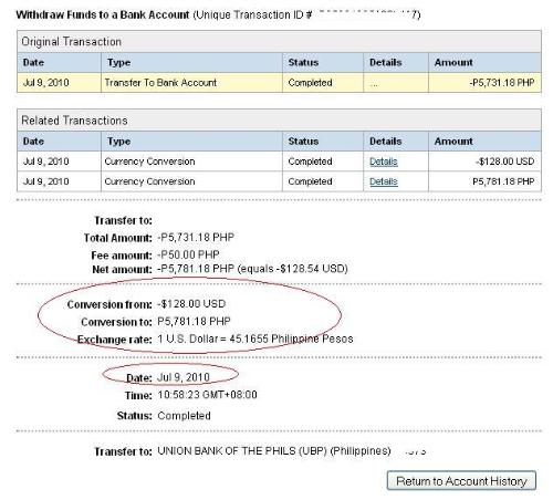 My 2st paypal withdrawal for July from online mone - Another great withdrawal just after 3 days after my 1st paypal withdrawal for the month of July 2010.