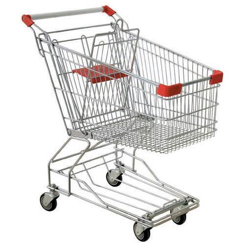 shopping cart - a cart used to carry items around the store while shopping. These generally cost more than 300$ each and are easily damaged. Often stolen.