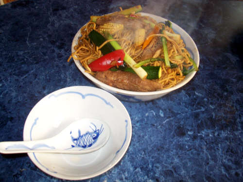 My chicken noodle dish!! - One of the four meals my chicken made