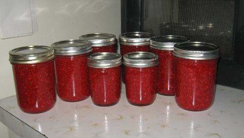 Rasberry jam - Some rasberry jam I made from my homegrown berries this past weekend.