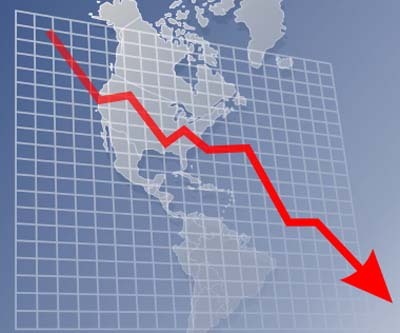 economy falling - A picture showing graph of economy slide