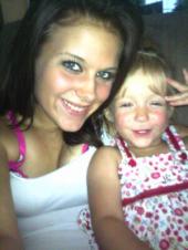 My daughter with my granddaughter. - This is my daughter Elizabeth 17. She gave birth to this beautiful girl my granddaughter Karisa Nichole who just turned 2 on June 7th. My daughter and I don't have much of a relationship due to family problems. But I still and will always love her. This photo was taken at Elizabeth's Ex boyfriend's (the father of Karisa) mom's house. She takes care of Karisa the most.