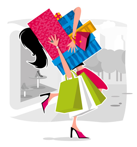 Shopping girl - A girl, that loves shopping and shops a lot.