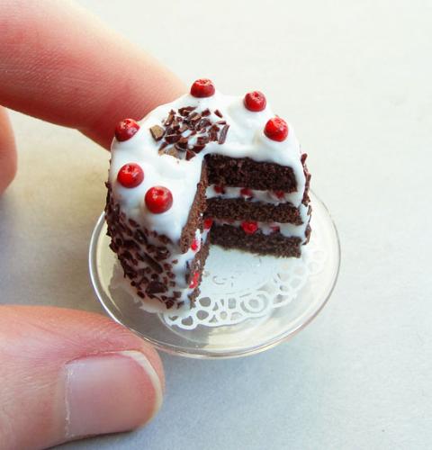 Mini black FOREST CAKE - nOTHING compares. Imagine eating it this small. It can just be one shot and put it directly in your mouth