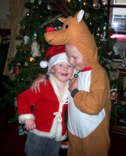 Children waiting for Santa - My grandchildren dressed up for the happy day !!
