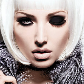wink - A model in edgy black eye makeup / myLot