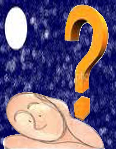confused possitive thinker -  It ia about thinking person with a big question mark in the head, but the stars, represent light and shine even in the dark phase of life.