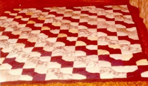 picture of quilt  - This is a picture of my bowtie pattern quilt 
