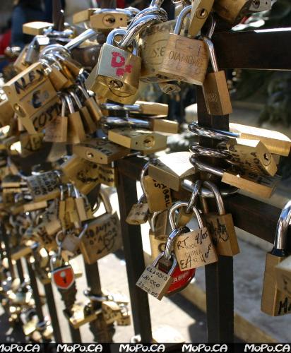 Love Padlocks - write your lovers name on the padlock.