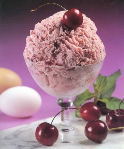 Ice Cream - custard ice cream with cherries