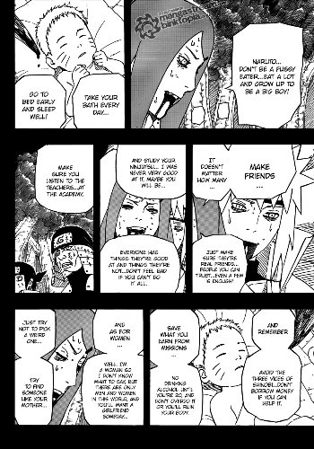 Naruto episode 504 page 12 - Kushina&#039;s advises to Naruto