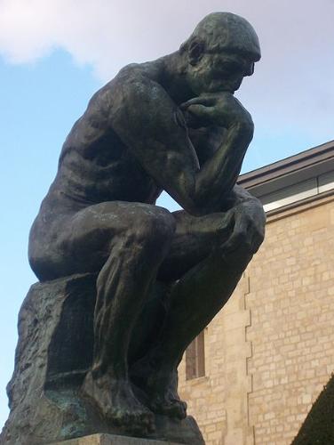Rodin's Thinker - The photo shows the eternal enigma of the 'thinker', a creation of Rodin, the great French Sculptor/artist.