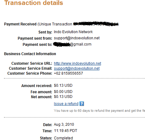 First payment - This is my first payment from indoclix