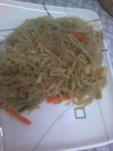 Rice noodles - This is pansit guisado.