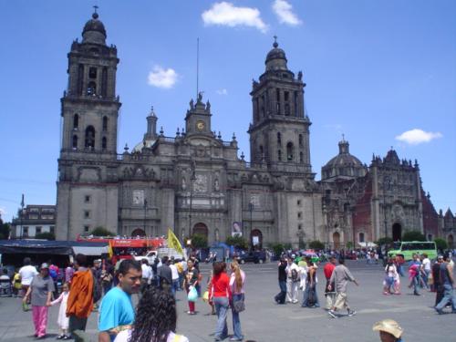 Mexico´s Cathedral and El Zócalo, the city´s main  - The cathedral is the largest and oldest cathedral in the Americas and was built from 1573 to 1813. It is a gothic church built in a similar way as churches of that time in Spain.
The sight is awesome and the Zócalo lets it be seen in full view..