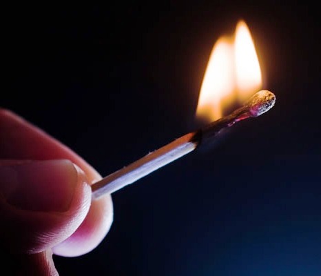 light a match - Light a match and start talking about yourself. Can you stop before burning your fingers?