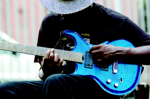 cool - playing blue guitar.