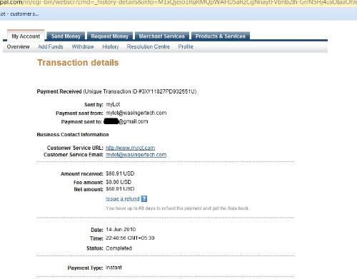 MyLot Payment Proof - My first payment from myLot
