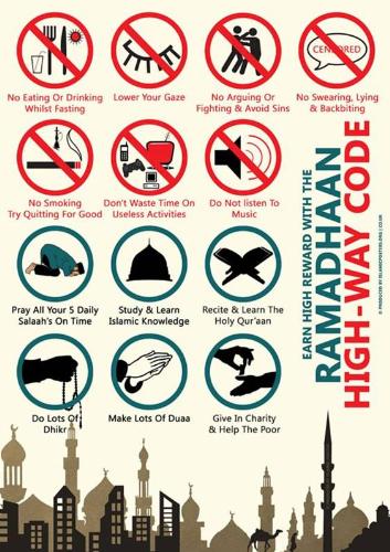 Ramdan high way code... - this is a picture shows do's and dont in ramzan....