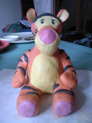 tigger in clay - front view