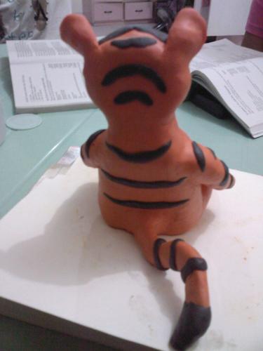 tigger in clay - rear view