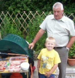 Harry and granddad - Barbecue time with 'the men' - Granddad and Harry